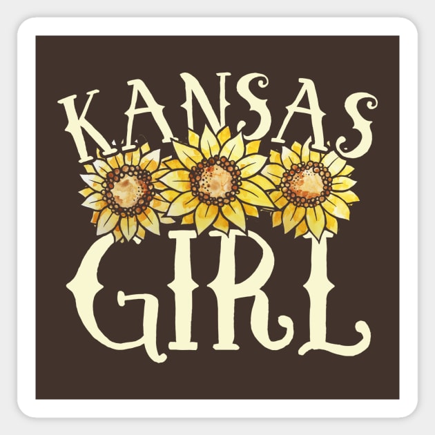 Kansas Girl Sticker by bubbsnugg